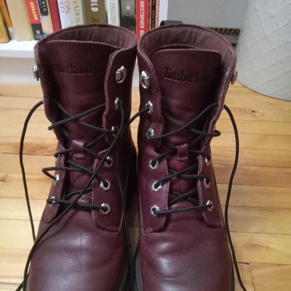 Red Timberland Combat Boots - Picture 1 of 8